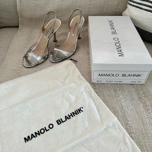 Manolo Blahnik Silver & Clear Heels